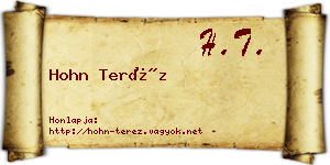 Hohn Teréz névjegykártya